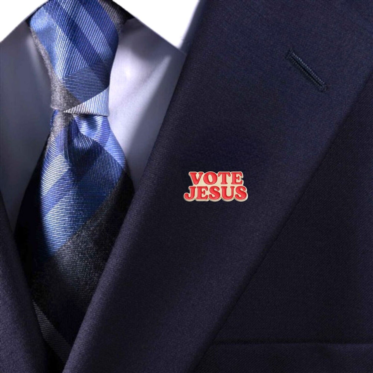 Vote Jesus Enamel Pin | Christian Collar Pin | Brooch Accessory | Lapel Pin
