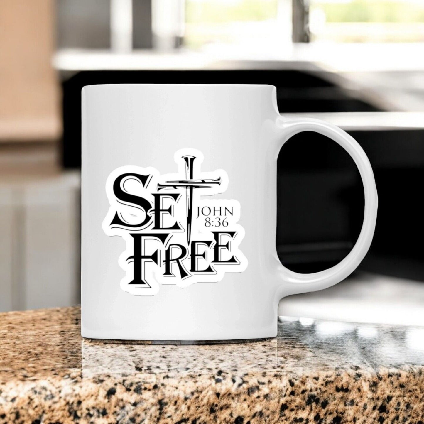 Set Free John 8:36 Sticker Glossy | Vinyl Christian Sticker | Waterproof Decal