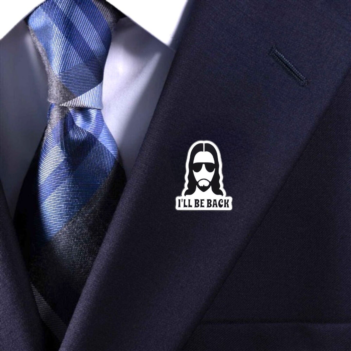 I'll Be Back Jesus Enamel Pin | Christian Collar Pin | Brooch Accessory
