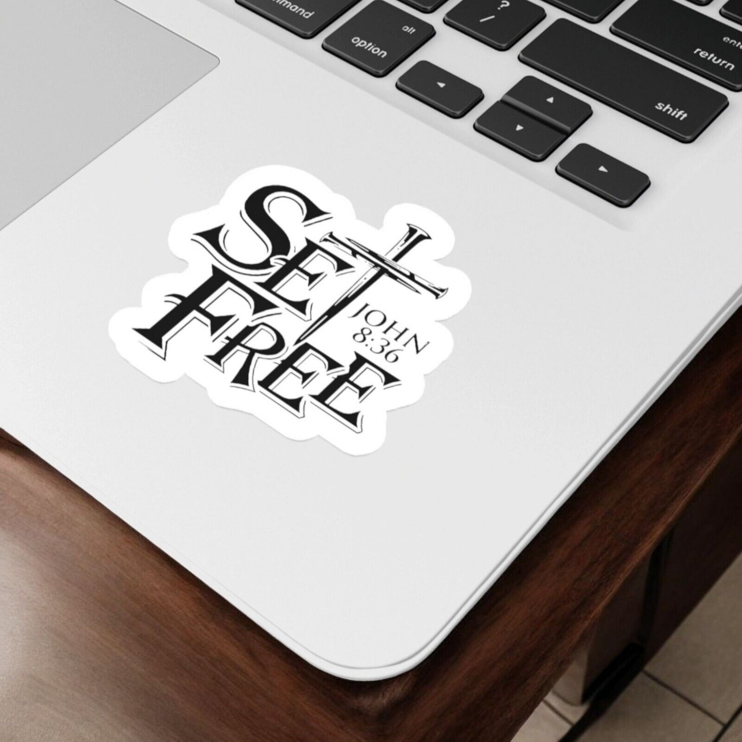 Set Free John 8:36 Sticker Glossy | Vinyl Christian Sticker | Waterproof Decal